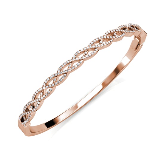 Gevlochten armbanden - Roségoud en kristal - Image 3