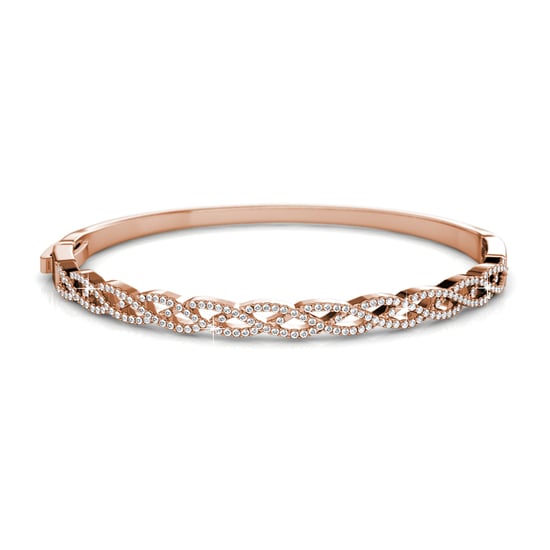Gevlochten armbanden - Roségoud en kristal - Image 4