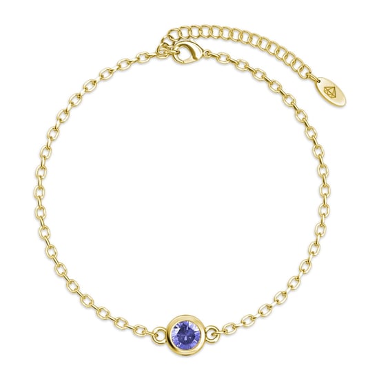 Geboortesteen armbanden - Goud, kristal en paars - Image 3