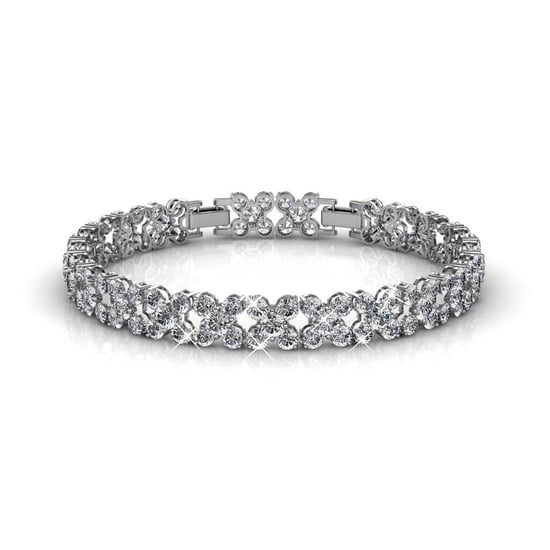 Bloemige armbanden - Zilver en kristal - Image 1