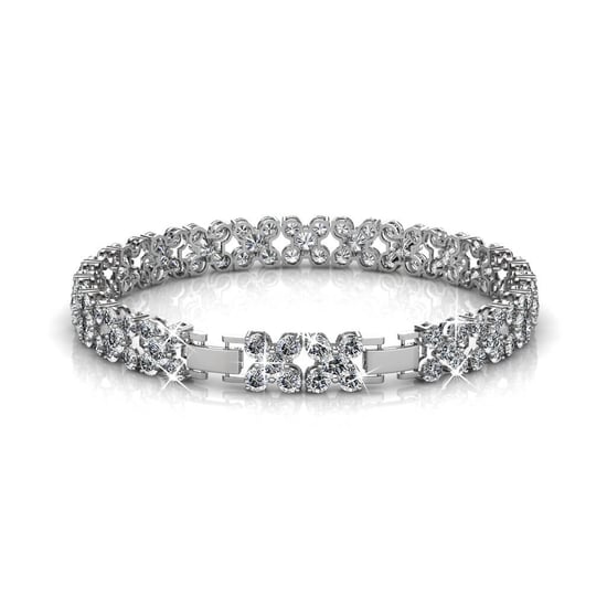 Bloemige armbanden - Zilver en kristal - Image 2