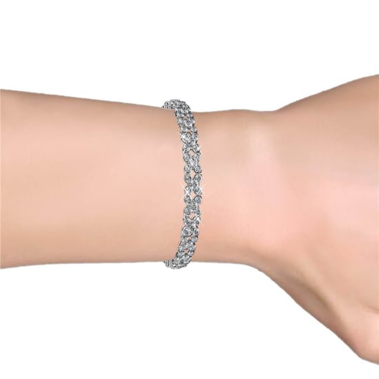 Bloemige armbanden - Zilver en kristal - Image 4