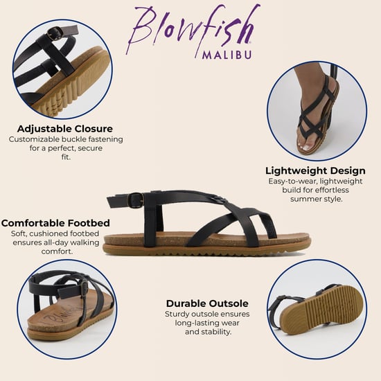 Blowfish Malibu Dames Zwarte Strappy Buckle Sandalen - Macarah B - Image 2