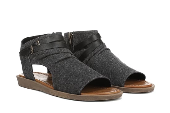 Blowfish Malibu Dames Charcoal Strappy Low Wedge Sandalen - Denver - Image 3