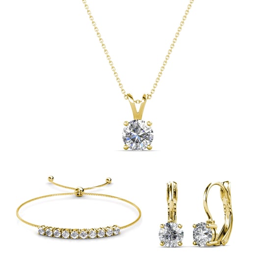 Mia Runda Vernice Set - Guld och Kristall - Image 1