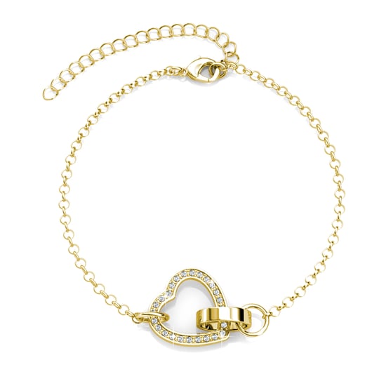 Locked Heart Necklace Sets - Gold and Crystal - Image 2