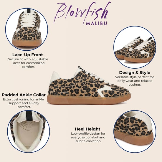 Blowfish Malibu Dames Luipaard Bruine Veterschoenen - Tastic - Image 2