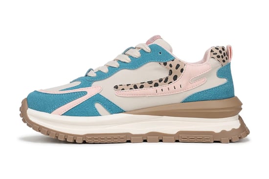 Blowfish Malibu Dames Roze Blauwe Retro Veterschoenen - Leo - Image 5