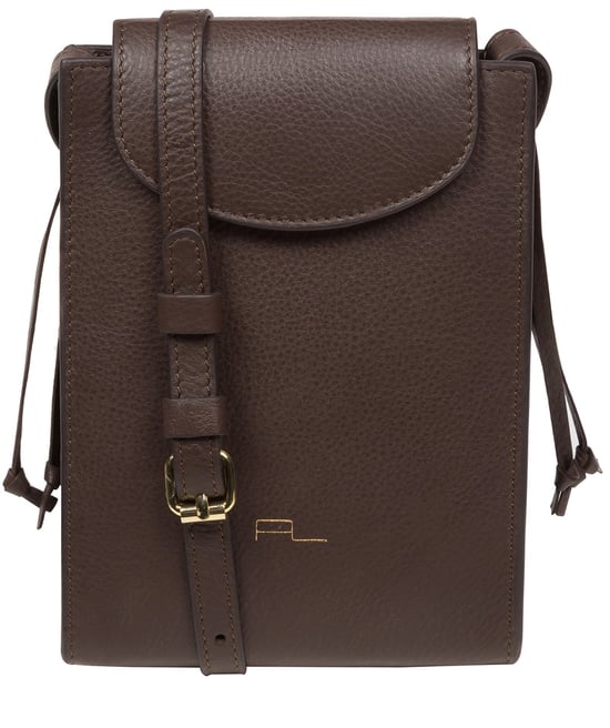 'Kiana' Hot Fudge Nappa Leather Cross Body Phone Bag - Image 2