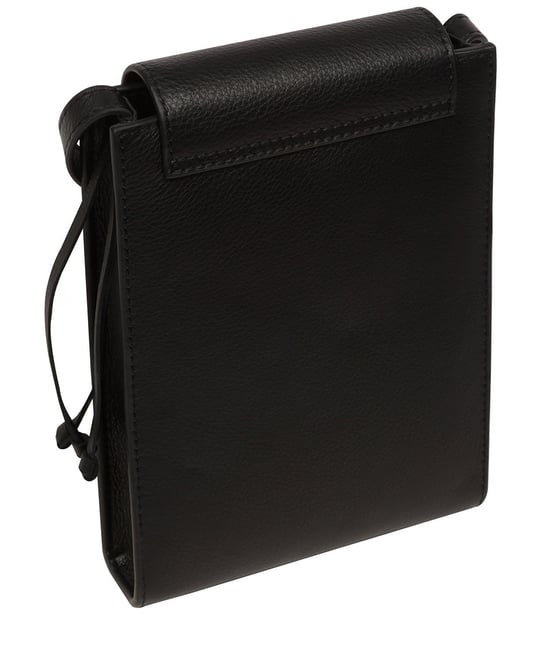 'Kiana' Black Nappa Leather Cross Body Phone Bag - Image 3