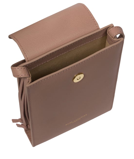 'Kiana' Blush Pink Nappa Leather Cross Body Phone Bag - Image 4