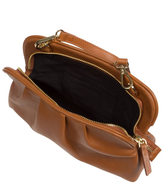'Halsey' Oak Nappa Leather Cross Body Clutch Bag - Image 4