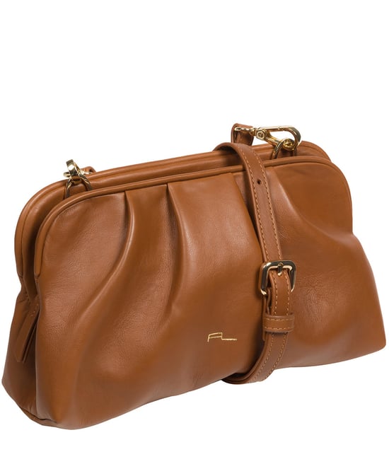 'Halsey' Oak Nappa Leather Cross Body Clutch Bag - Image 5