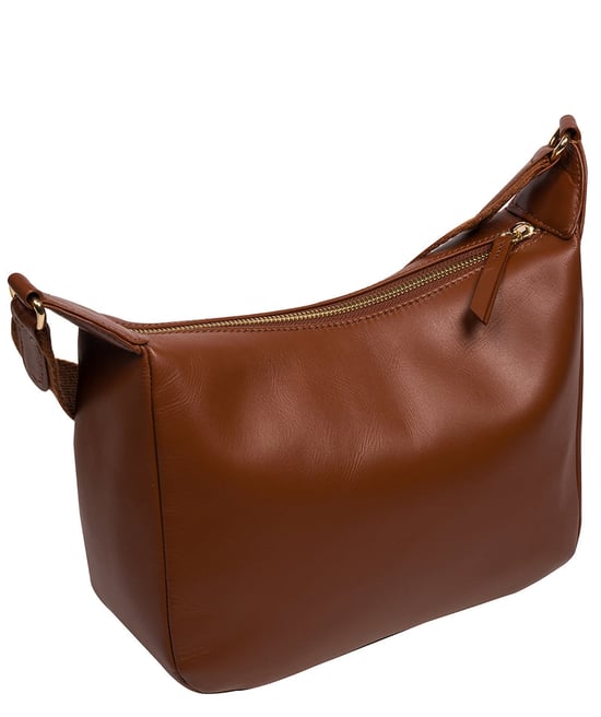 'Leonara' Caramel Leather Cross Body Bag - Image 3
