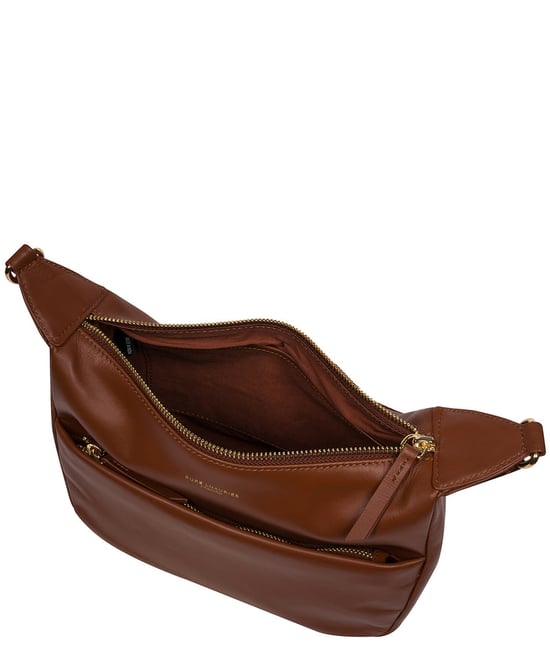 'Leonara' Caramel Leather Cross Body Bag - Image 4