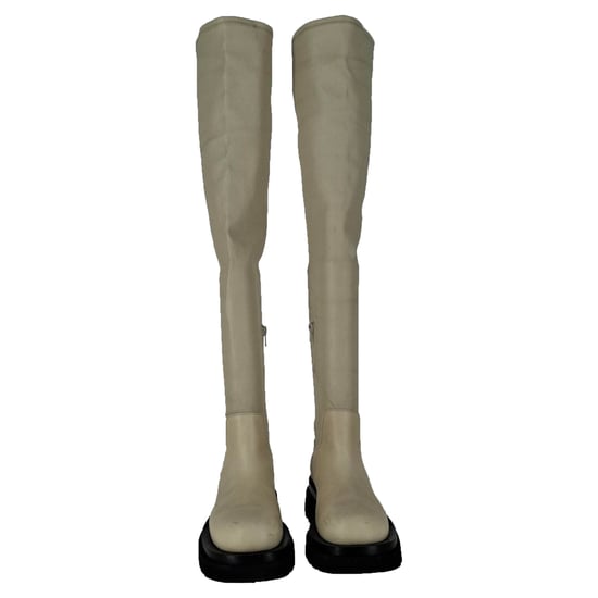 Bottega Veneta The Lug Over-The-Knee Boots in Ivory Leather - Image 4