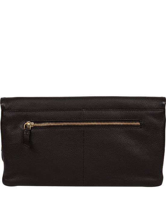 'Golders' Black Leather Clutch Bag - Image 3