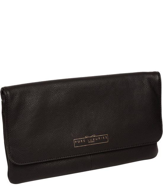'Golders' Black Leather Clutch Bag - Image 5