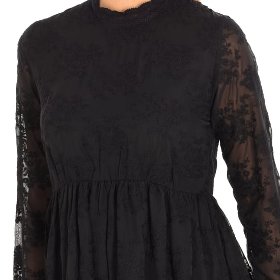 TUNIS-Kleid mit langen Ärmeln und Rundhalsausschnitt 16F2DR17 für Damen - Image 2