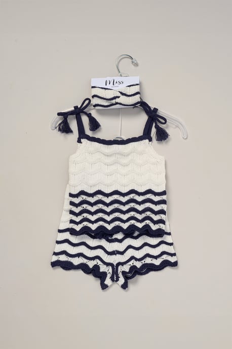True Knit Top, Shorts and Headband Outfit Set - Image 2