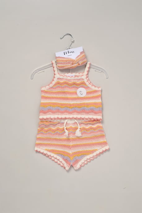 True Knit Top, Shorts and Headband Outfit Set - Image 3
