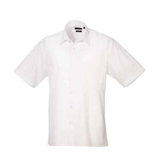 Premier Heren Poplin overhemd met korte mouwen (Wit) - Image 1