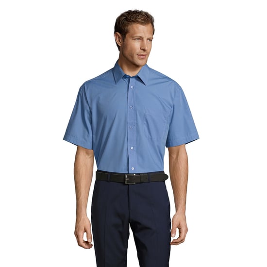 SOLS Heren Bristol Poplin Overhemd met Korte Mouwen (Middenblauw) - Image 1