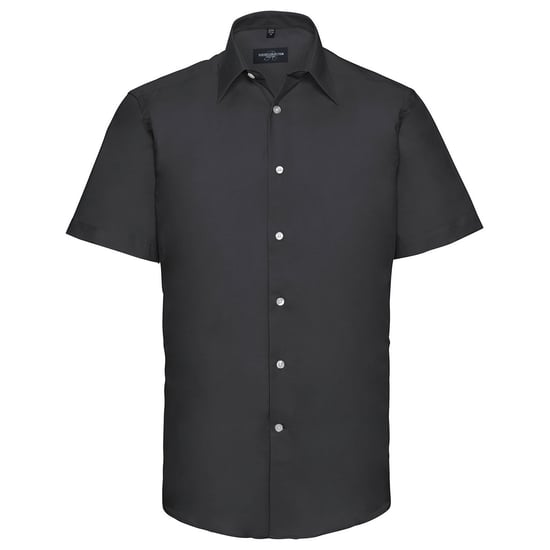Russell Collection Mens Oxford Easy-Care Tailored Shirt (Black) - Image 1