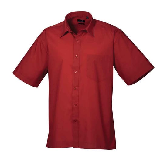 Premier Heren Poplin overhemd met korte mouwen (Bourgondië) - Image 1