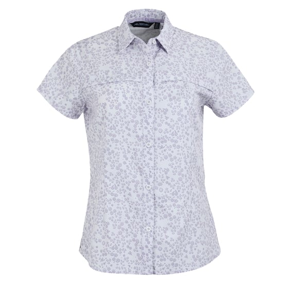 Regatta Dames/Dames Travel Meadow Bloemen Packaway Shirt met Korte Mouw (Lila hint) - Image 1