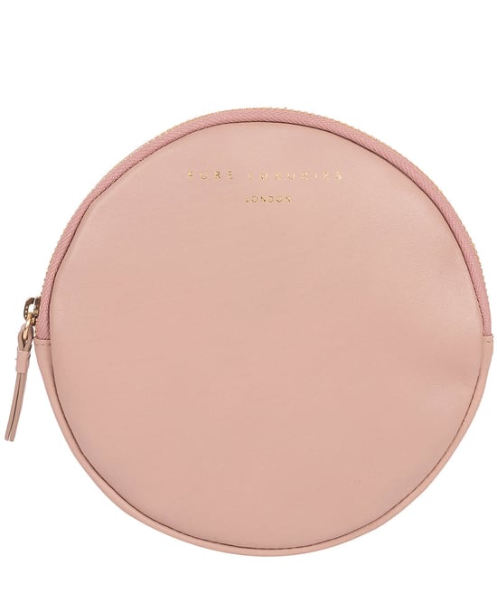 'Oakwood' Blush Pink Leather Coin Purse - Image 1