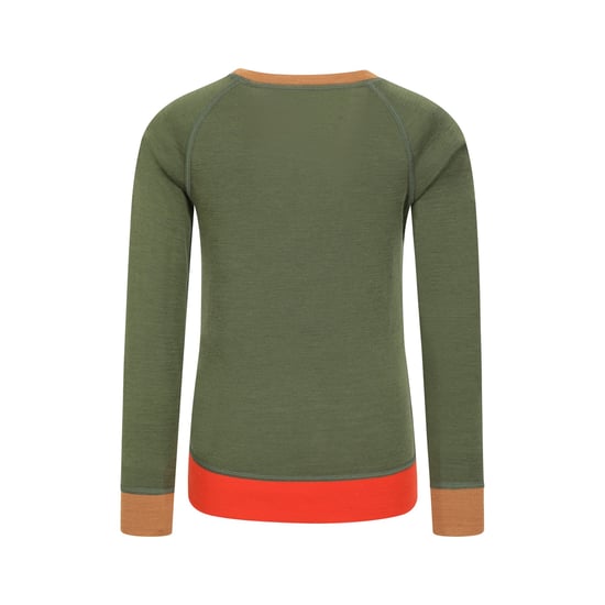Mountain Warehouse Kinder/Kids Merino Wol Base Layer Set met Kleurblokken (Kaki Groen) - Image 2