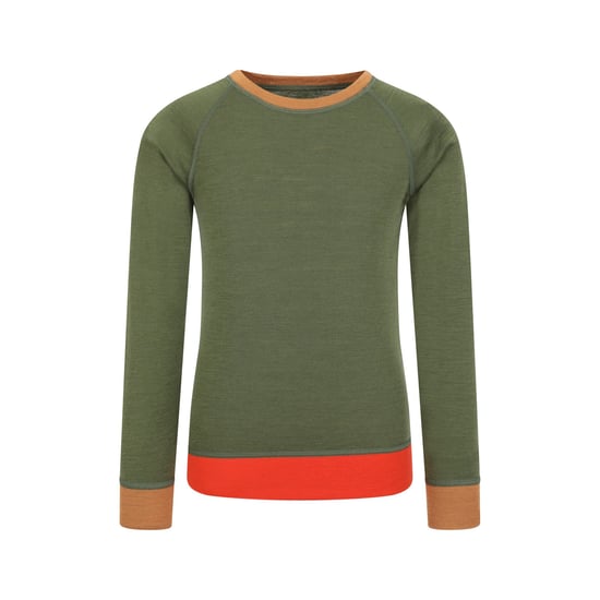Mountain Warehouse Kinder/Kids Merino Wol Base Layer Set met Kleurblokken (Kaki Groen) - Image 3