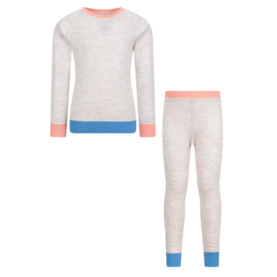 Mountain Warehouse Kinder/Kids Merino Wol Base Layer Set met Kleurblokken (Beige) - Image 1