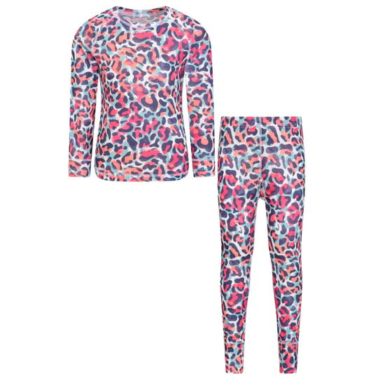 Mountain Warehouse Base Layer Set met dierenprint voor kinderen/Kids Talus (Helder Roze) - Image 1