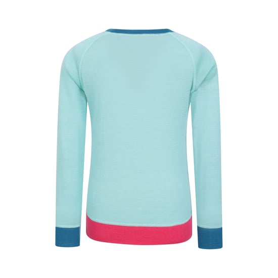 Mountain Warehouse Kinder/Kids Merino Wol Base Layer Set met Kleurblokken (Munt) - Image 2