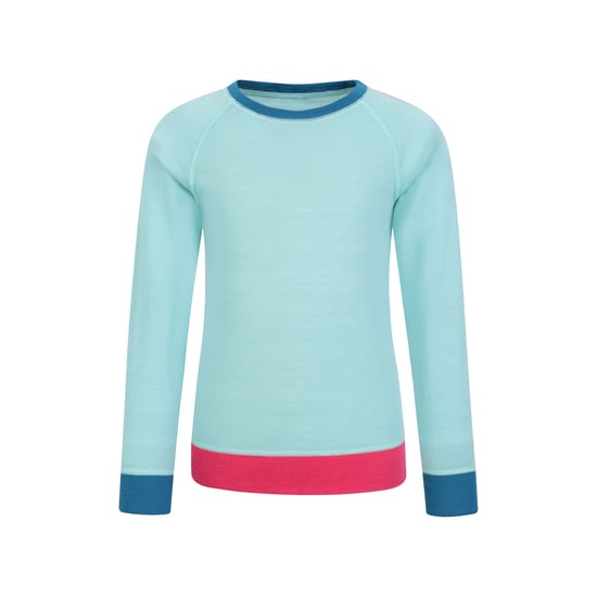 Mountain Warehouse Kinder/Kids Merino Wol Base Layer Set met Kleurblokken (Munt) - Image 3