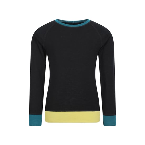 Mountain Warehouse Kinder/Kids Merino Wol Base Layer Set met Kleurblokken (Zwart) - Image 3