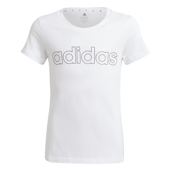 Girl's adidas Essentials Linear T-Shirt in White - Image 1