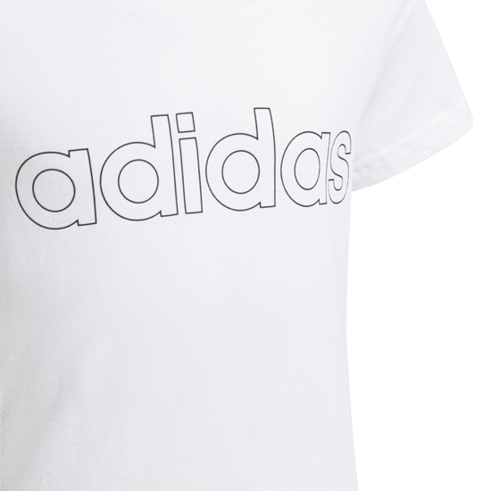 Girl's adidas Essentials Linear T-Shirt in White - Image 4