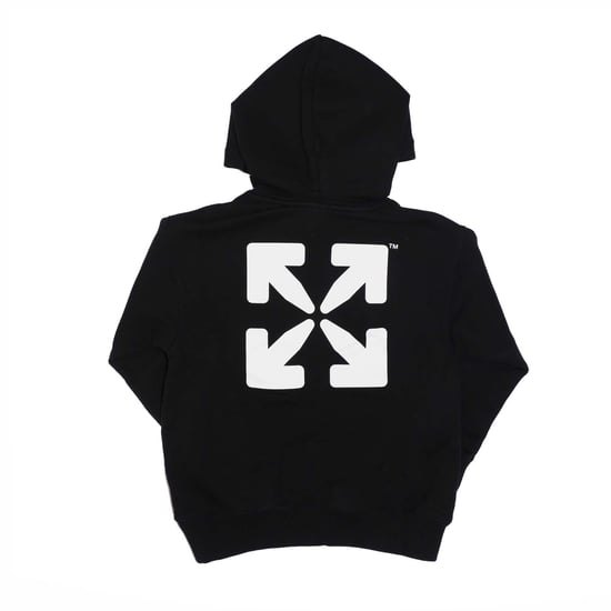 Boy's Off White Juniors Rounded Hoodie in Black-White - Image 2
