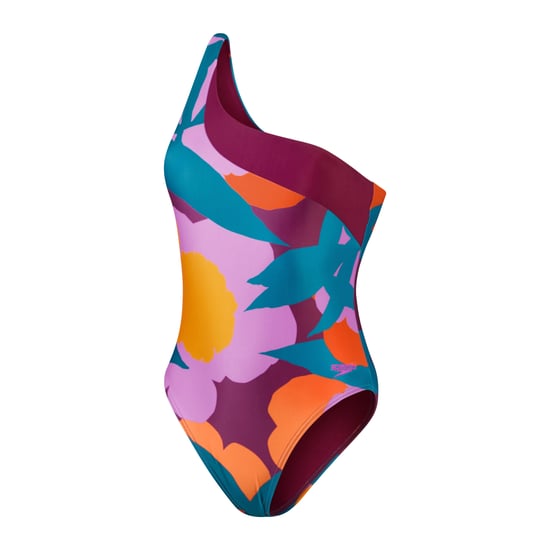 Women's Speedo Printed Asymmetic 1 Piece Swimsuit in Multi colour - Image 1