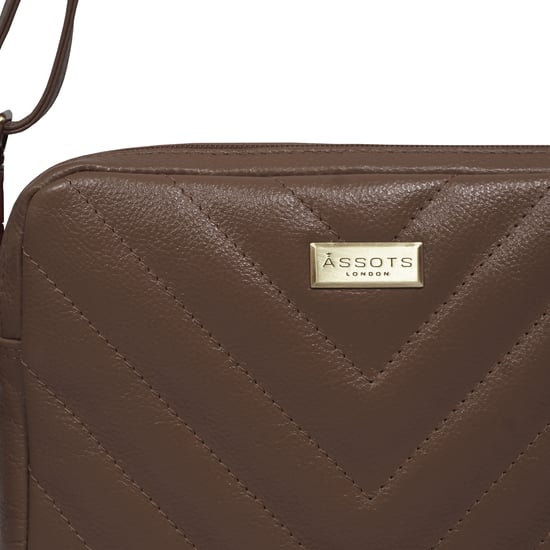 'IRIS' Quilted Soft Pebble Grain Leather Crossbody Bag - Image 2