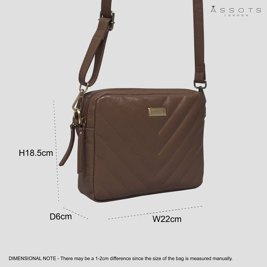 'IRIS' Quilted Soft Pebble Grain Leather Crossbody Bag - Image 6