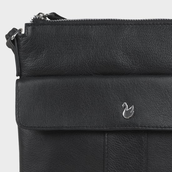 'AMBA' Soft Nappa Full Grain Real Leather Crossbody Bag - Image 4