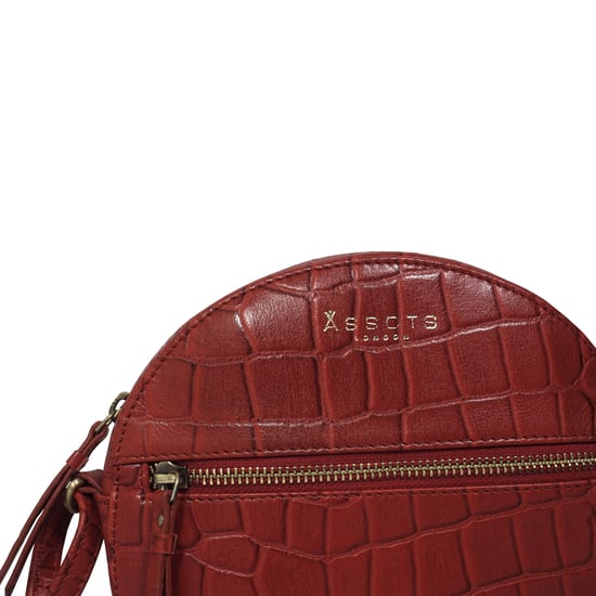 JANE' Embossed Croc Leather Round Designer Crossbody Bag - Image 2