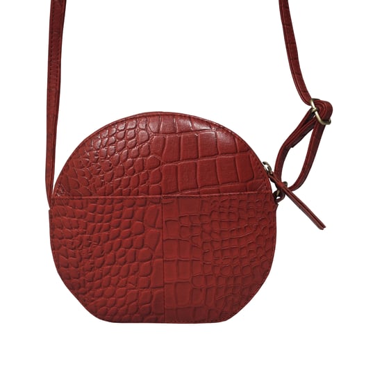 JANE' Embossed Croc Leather Round Designer Crossbody Bag - Image 3