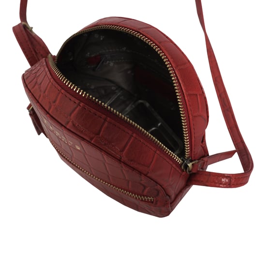 JANE' Embossed Croc Leather Round Designer Crossbody Bag - Image 4