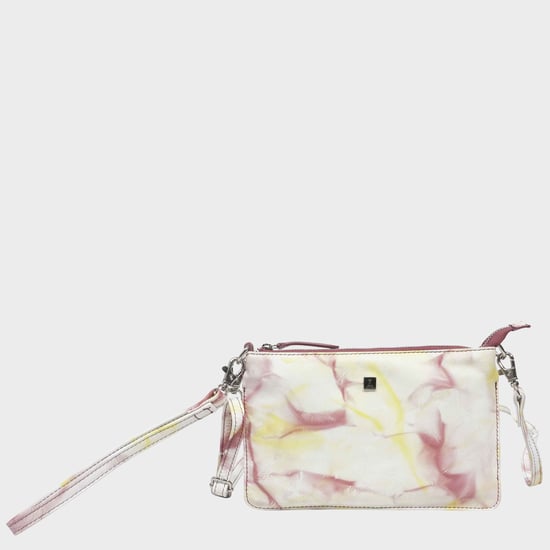 'TODD' Tie Dye Real Leather Crossbody Wristlet Bag - Image 1