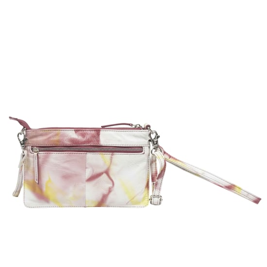 'TODD' Tie Dye Real Leather Crossbody Wristlet Bag - Image 3
